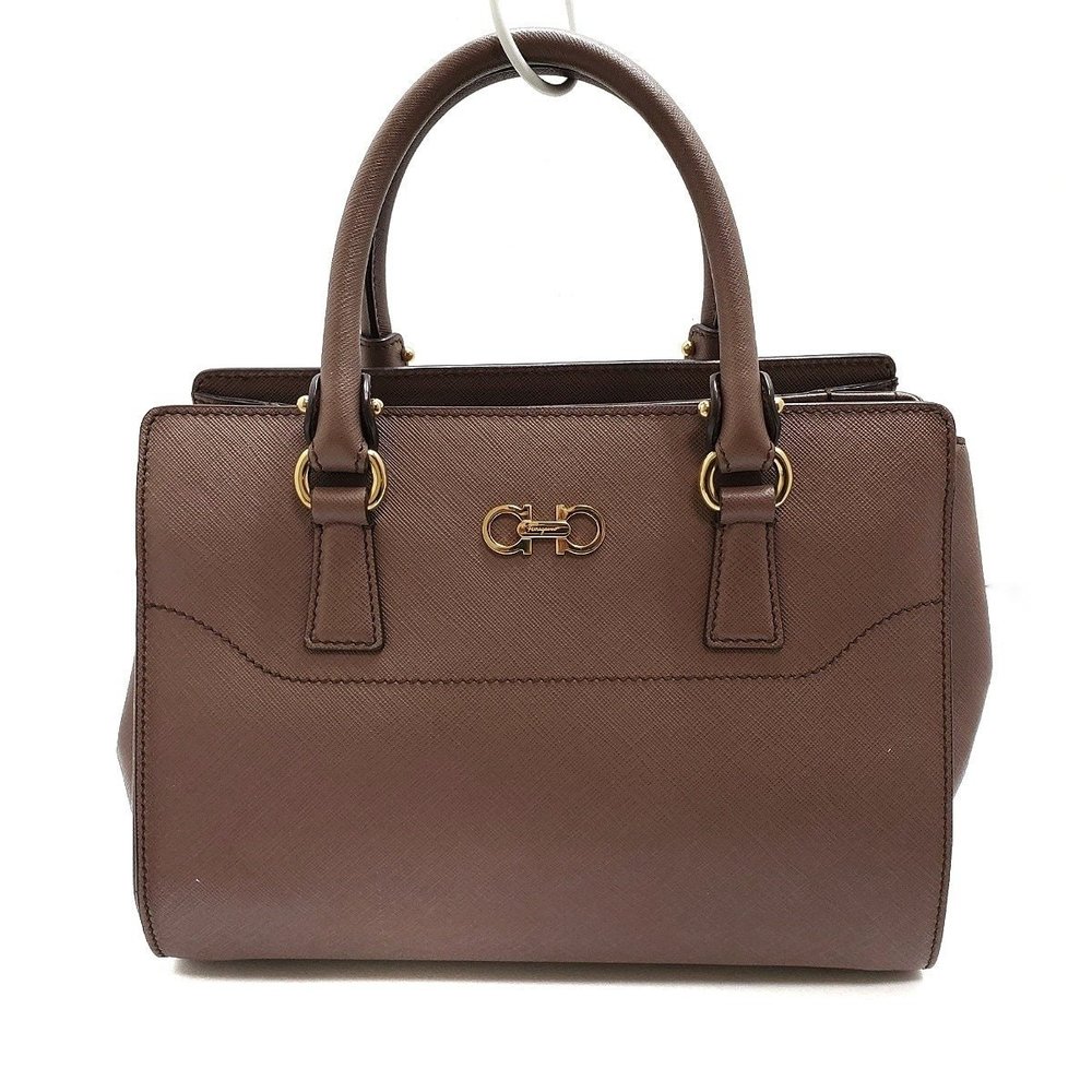 Salvatore Ferragamo Becky Handbag Leather Pink Beige
